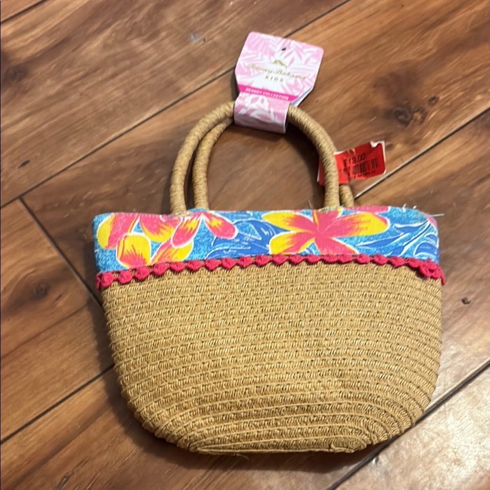 Tommy Bahama Tan and Blue Kids Accessory Bag
